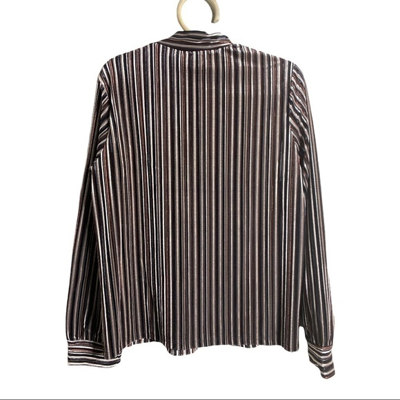 Anthropologie Velvet Funnel Neck Long Striped Sleeve Multi Striped in Small - Picture 3 of 11